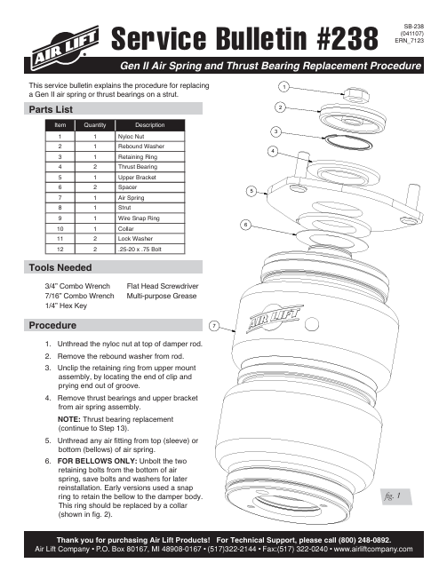 Additional image for AIRLIFT TOP MOUNT BEARING REBUILD KIT - PRICED EACH