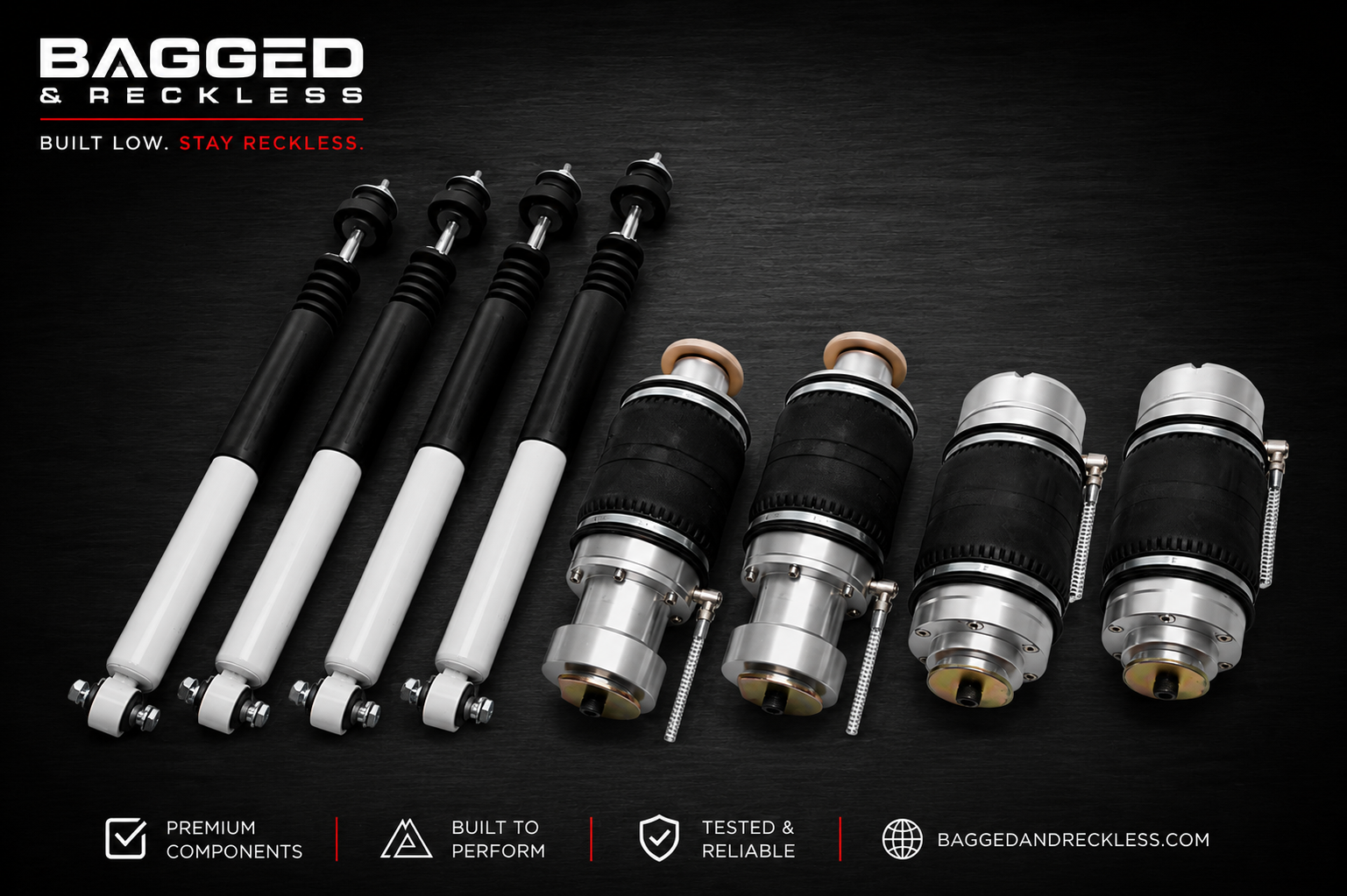 Mercedes-Benz E-Class W211 2002–2008 RWD Air Struts – Complete Front & Rear Set